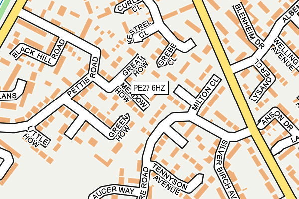 PE27 6HZ map - OS OpenMap – Local (Ordnance Survey)