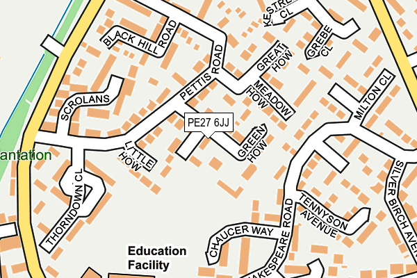 PE27 6JJ map - OS OpenMap – Local (Ordnance Survey)