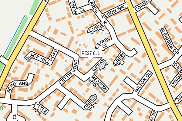 PE27 6JL map - OS OpenMap – Local (Ordnance Survey)