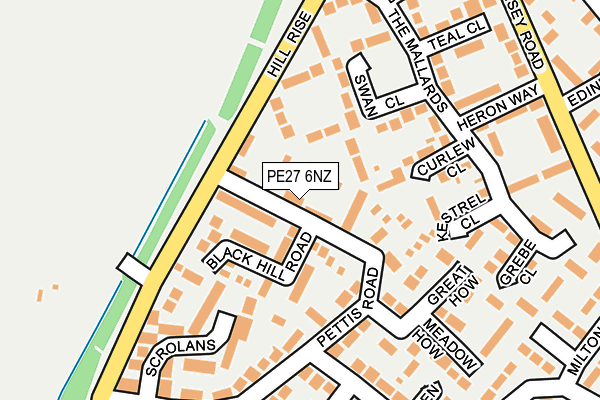 PE27 6NZ map - OS OpenMap – Local (Ordnance Survey)