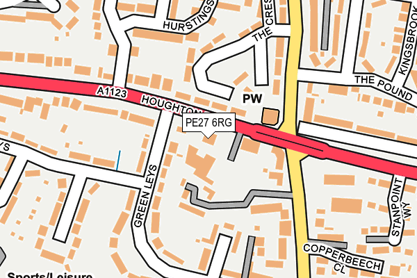 PE27 6RG map - OS OpenMap – Local (Ordnance Survey)