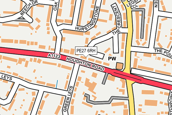 PE27 6RH map - OS OpenMap – Local (Ordnance Survey)