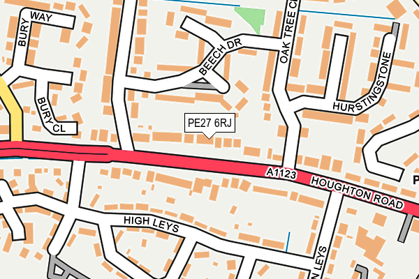 PE27 6RJ map - OS OpenMap – Local (Ordnance Survey)