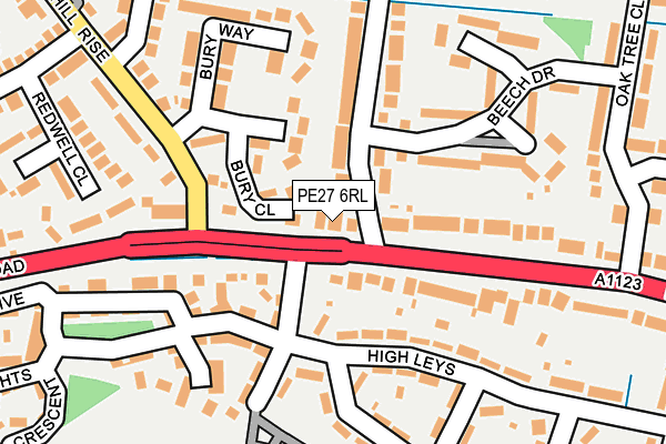 PE27 6RL map - OS OpenMap – Local (Ordnance Survey)