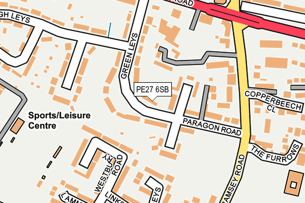 PE27 6SB map - OS OpenMap – Local (Ordnance Survey)