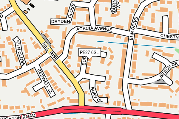 PE27 6SL map - OS OpenMap – Local (Ordnance Survey)
