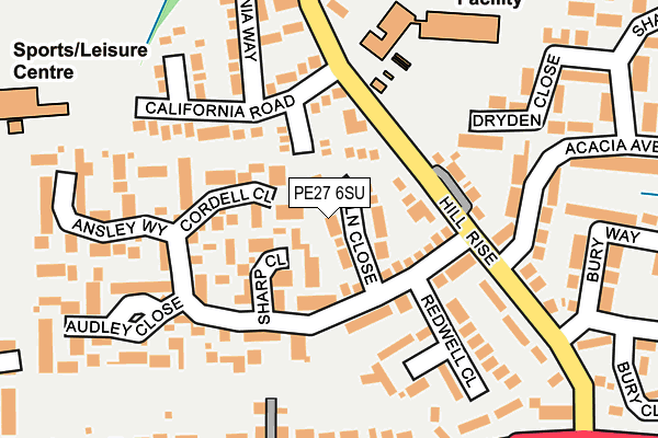 PE27 6SU map - OS OpenMap – Local (Ordnance Survey)