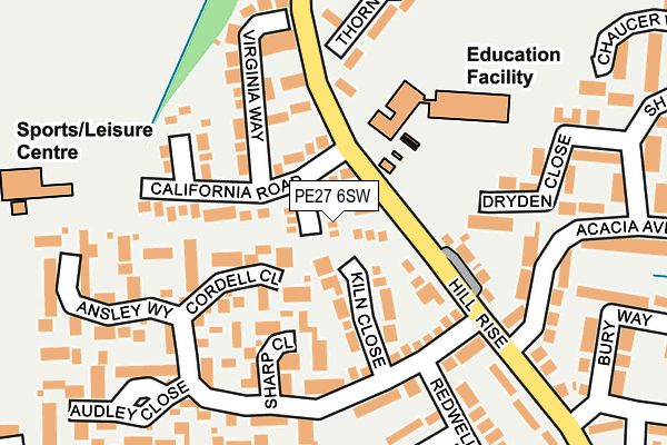 PE27 6SW map - OS OpenMap – Local (Ordnance Survey)
