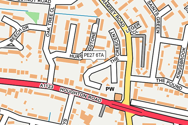 PE27 6TA map - OS OpenMap – Local (Ordnance Survey)