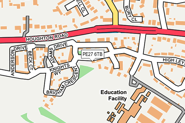 PE27 6TB map - OS OpenMap – Local (Ordnance Survey)