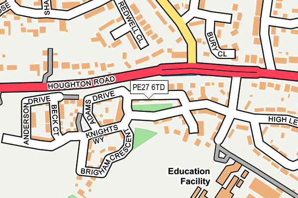 PE27 6TD map - OS OpenMap – Local (Ordnance Survey)