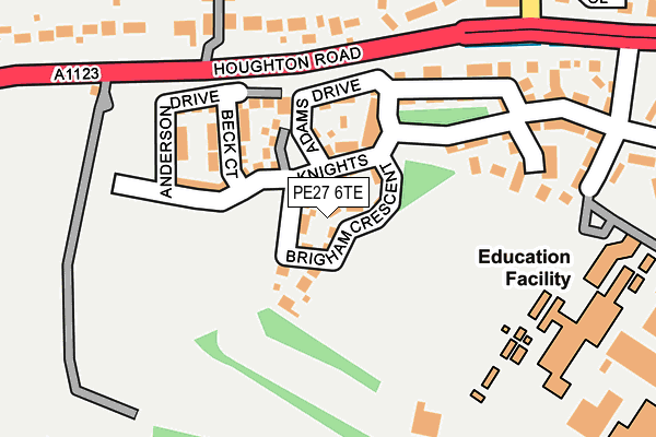 PE27 6TE map - OS OpenMap – Local (Ordnance Survey)