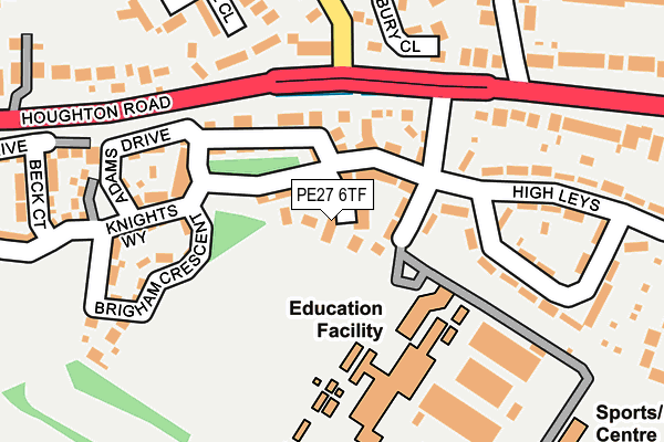 PE27 6TF map - OS OpenMap – Local (Ordnance Survey)