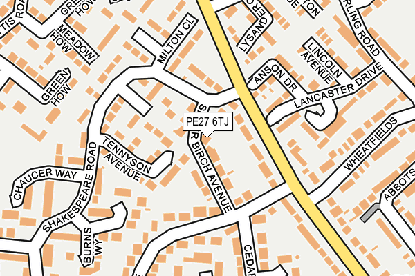 PE27 6TJ map - OS OpenMap – Local (Ordnance Survey)