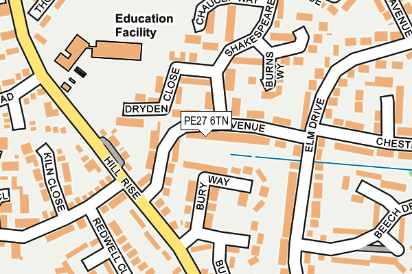 PE27 6TN map - OS OpenMap – Local (Ordnance Survey)