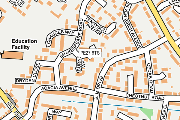 PE27 6TS map - OS OpenMap – Local (Ordnance Survey)