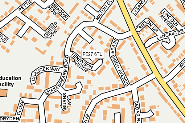 PE27 6TU map - OS OpenMap – Local (Ordnance Survey)