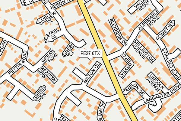 PE27 6TX map - OS OpenMap – Local (Ordnance Survey)