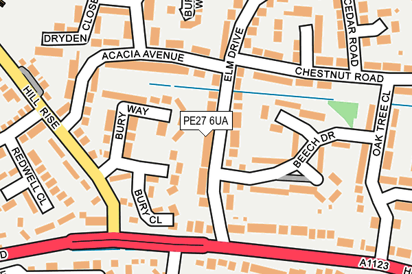 PE27 6UA map - OS OpenMap – Local (Ordnance Survey)