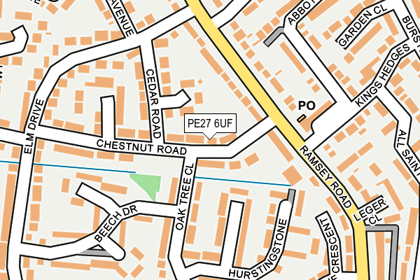 PE27 6UF map - OS OpenMap – Local (Ordnance Survey)