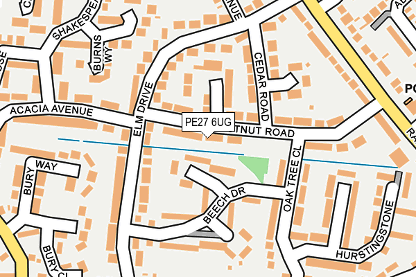 PE27 6UG map - OS OpenMap – Local (Ordnance Survey)