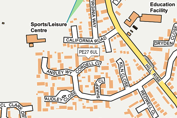 PE27 6UL map - OS OpenMap – Local (Ordnance Survey)