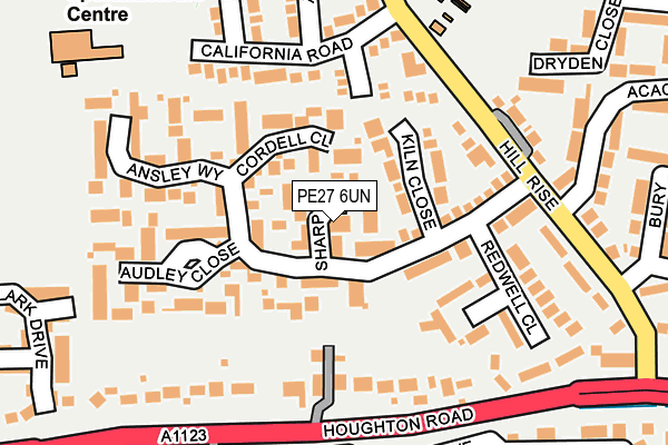 PE27 6UN map - OS OpenMap – Local (Ordnance Survey)