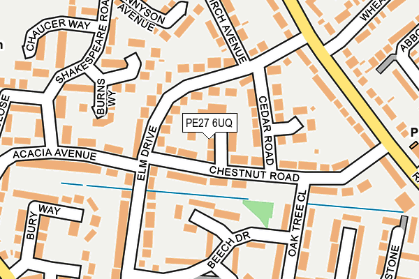 PE27 6UQ map - OS OpenMap – Local (Ordnance Survey)