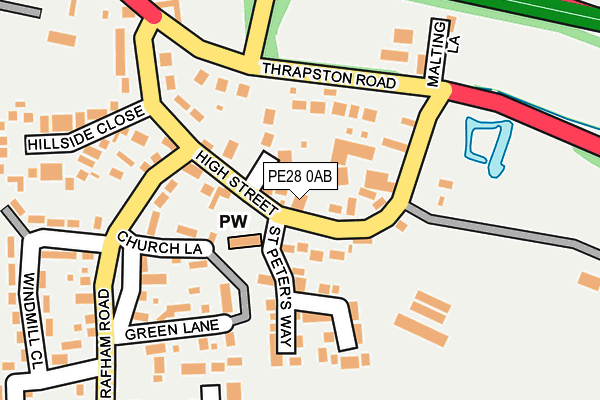 PE28 0AB map - OS OpenMap – Local (Ordnance Survey)