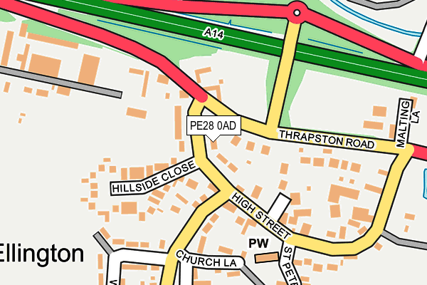 PE28 0AD map - OS OpenMap – Local (Ordnance Survey)