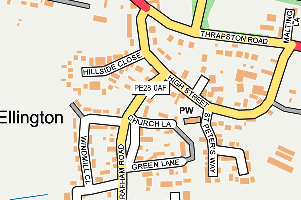 PE28 0AF map - OS OpenMap – Local (Ordnance Survey)