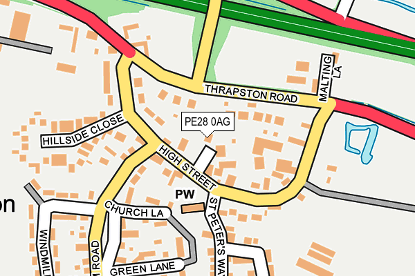PE28 0AG map - OS OpenMap – Local (Ordnance Survey)