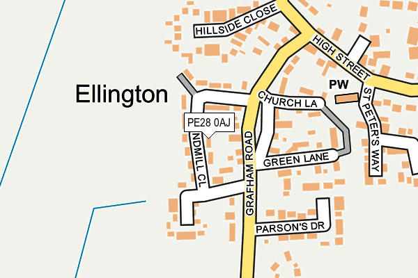 PE28 0AJ map - OS OpenMap – Local (Ordnance Survey)