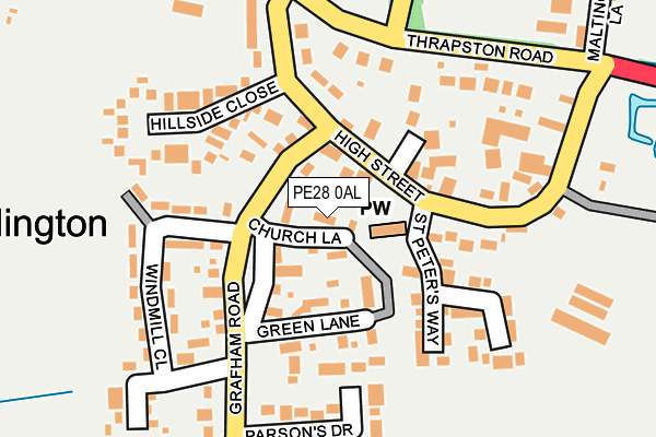 PE28 0AL map - OS OpenMap – Local (Ordnance Survey)