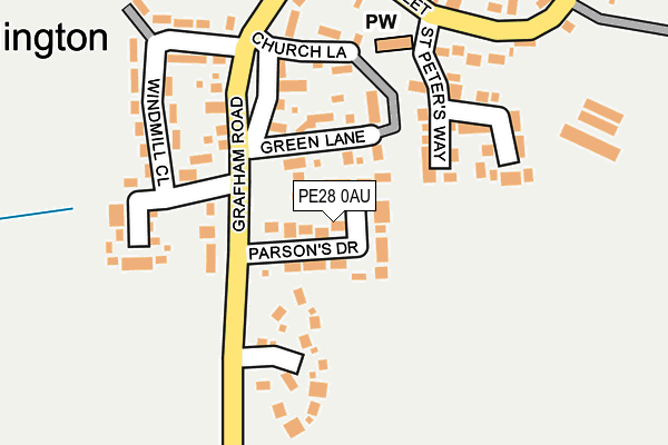 PE28 0AU map - OS OpenMap – Local (Ordnance Survey)