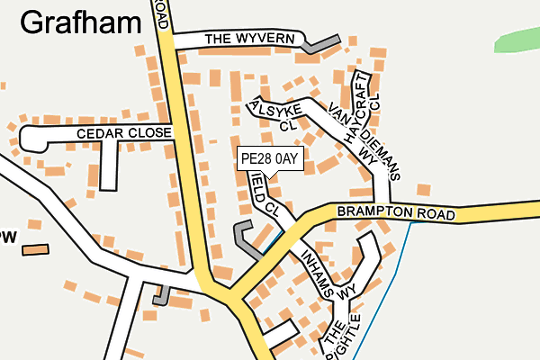 PE28 0AY map - OS OpenMap – Local (Ordnance Survey)