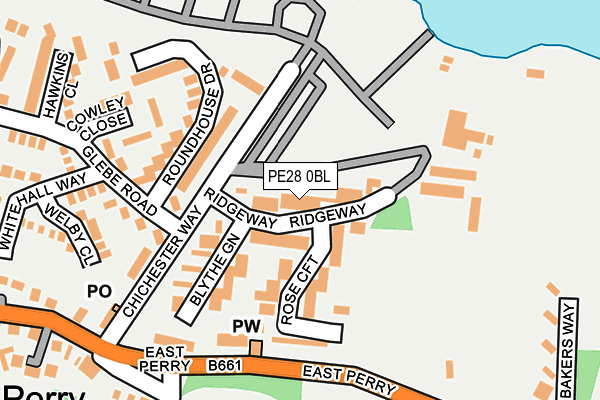 PE28 0BL map - OS OpenMap – Local (Ordnance Survey)