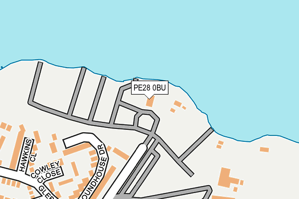 PE28 0BU map - OS OpenMap – Local (Ordnance Survey)
