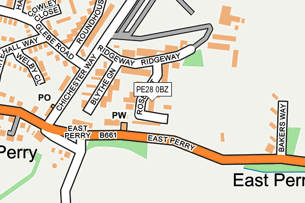 PE28 0BZ map - OS OpenMap – Local (Ordnance Survey)