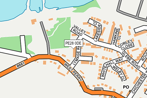 PE28 0DE map - OS OpenMap – Local (Ordnance Survey)