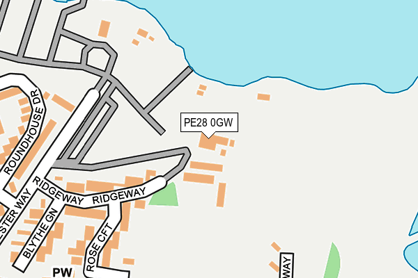 PE28 0GW map - OS OpenMap – Local (Ordnance Survey)