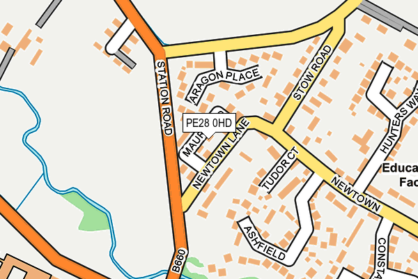 PE28 0HD map - OS OpenMap – Local (Ordnance Survey)