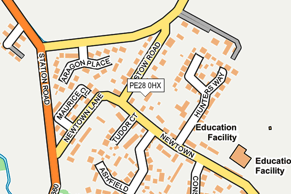 PE28 0HX map - OS OpenMap – Local (Ordnance Survey)