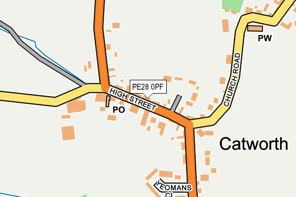 PE28 0PF map - OS OpenMap – Local (Ordnance Survey)