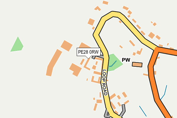 PE28 0RW map - OS OpenMap – Local (Ordnance Survey)