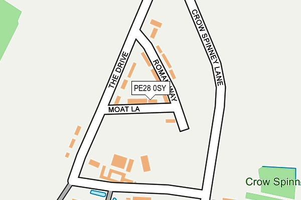 PE28 0SY map - OS OpenMap – Local (Ordnance Survey)