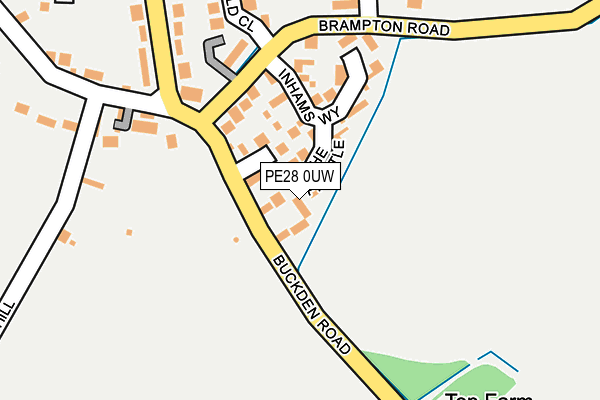 PE28 0UW map - OS OpenMap – Local (Ordnance Survey)