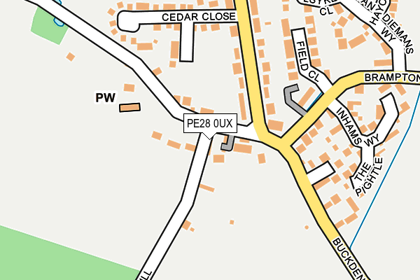PE28 0UX map - OS OpenMap – Local (Ordnance Survey)