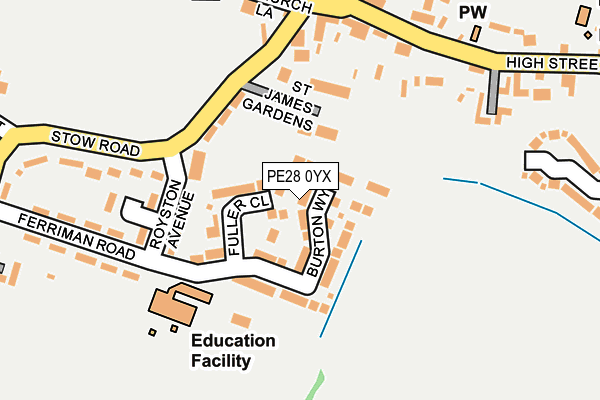 PE28 0YX map - OS OpenMap – Local (Ordnance Survey)