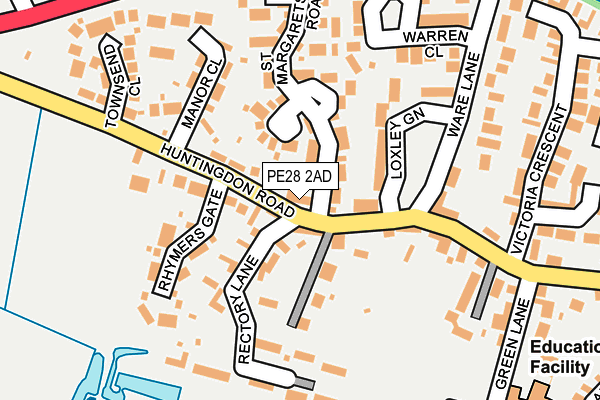 PE28 2AD map - OS OpenMap – Local (Ordnance Survey)
